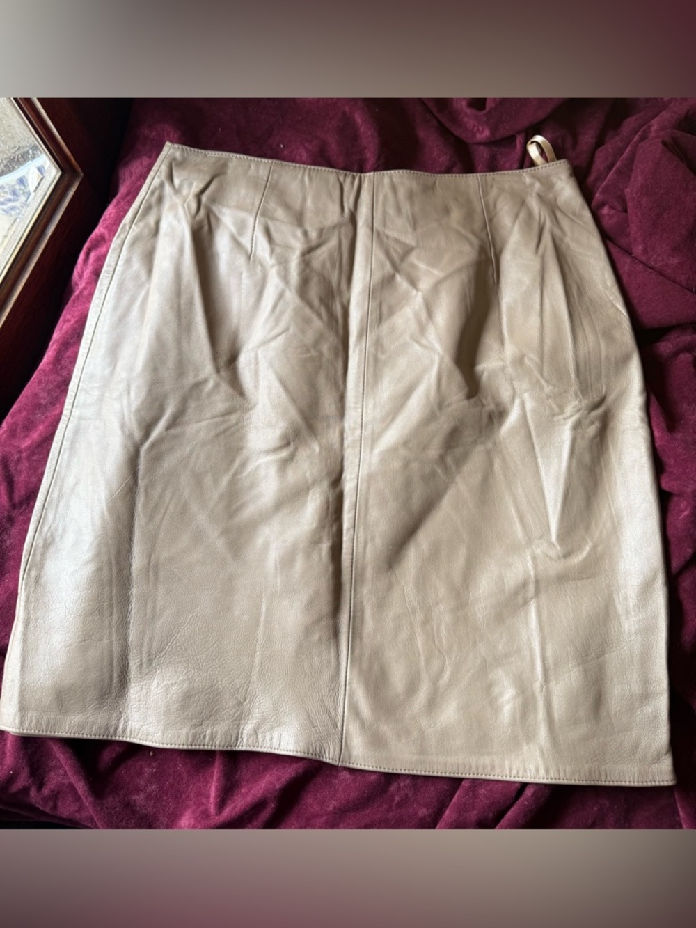 Wilson’s Leather Women’s Beige Taupe Leather Skirt Size 12